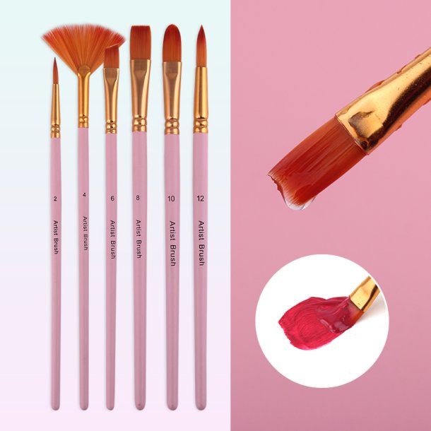 Artist Brush Penselst 6-Pak - Lyserd