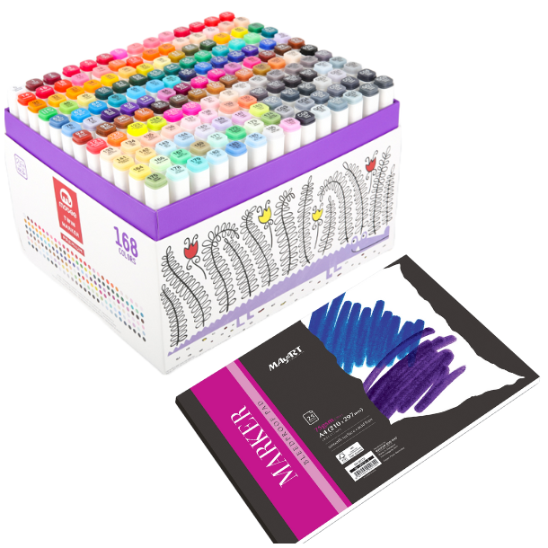 Mobee - 168-Stk Pro Twin Marker + Blok A4