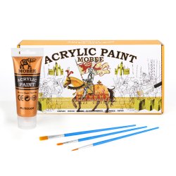 Mobee Akrylmalingst 75 ml. Metalliske Farver - 8-Pak