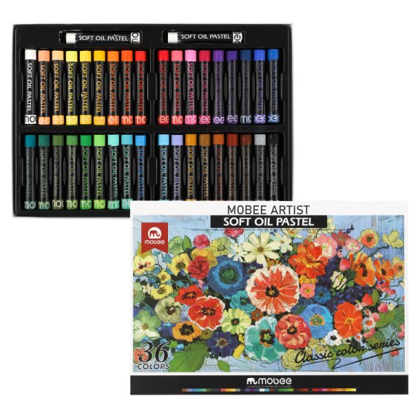 Mobee Blde Oliepasteller, Klassiske Farver - 36+2-Pak