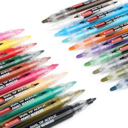 Mobee - Dobbeltendede Akryltuscher 20-Pak