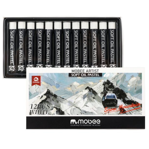 Mobee Hvide Oliepasteller - 12-pak