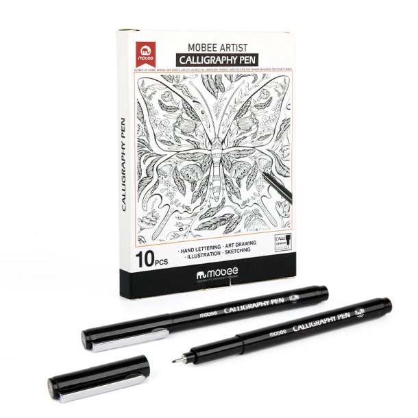 Mobee - Sorte Kalligrafipenne 10-Pak