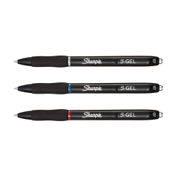 Sharpie S-Gel 3-Pak - Sort, Bl, Rd