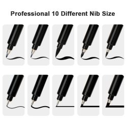 Mobee - Sorte Kalligrafipenne 10-Pak