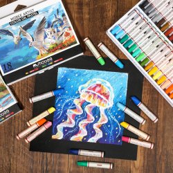 Mobee Farvede Oliepasteller - 36-Pak