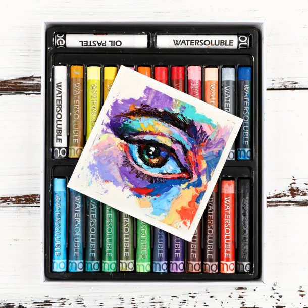 Mobee Vandoplselige Oliepasteller - 24+2-Pak