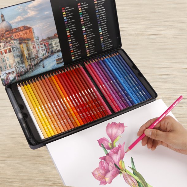 H&B Akvarelblyanter i Metalske - 72-stk.