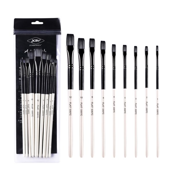 Art Brush Penselst 9-Pak - Sort/Hvid