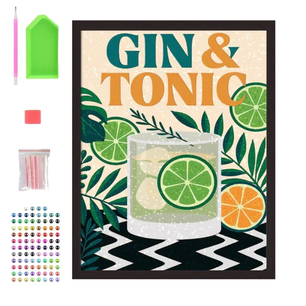Diamond Painting - Gin &amp; Tonic 30x40 cm