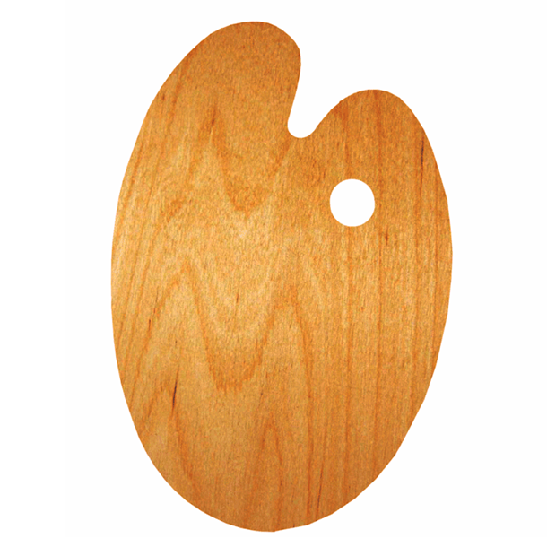 Rosa Gallery Oval Tr�palette til Maling m. Fingerhul � 20x30 cm