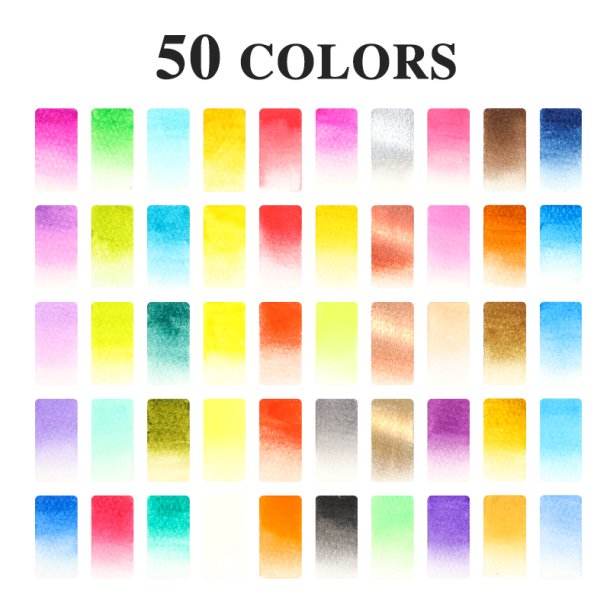 Mobee Akvarelst i Etui med Tilbehr - 50-Pak