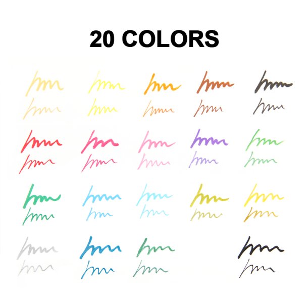 Mobee - Dobbeltendede Akryltuscher 20-Pak