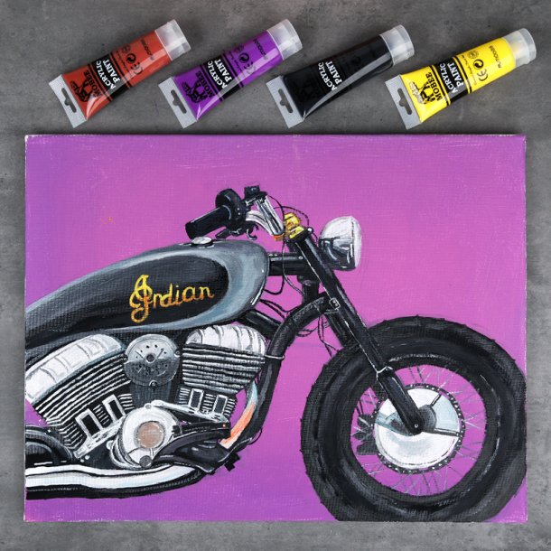 Mobee Akrylmalingst 75 ml. Klassiske Farver - 8-Pak