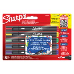 Sharpie Akryltuscher med Filtspids - 5-Pak