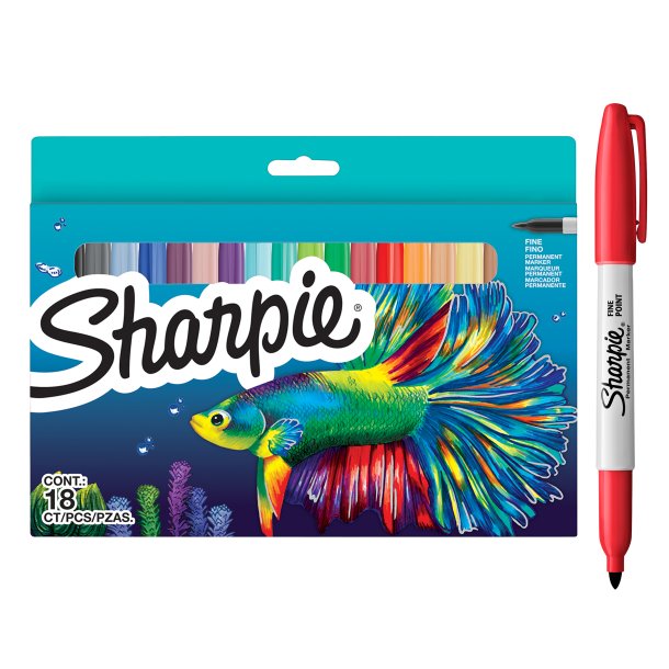Sharpie "Aqua St" Permanente Tuscher - 18-Pak
