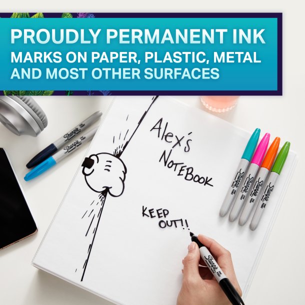 Sharpie "Aqua St" Permanente Tuscher - 18-Pak