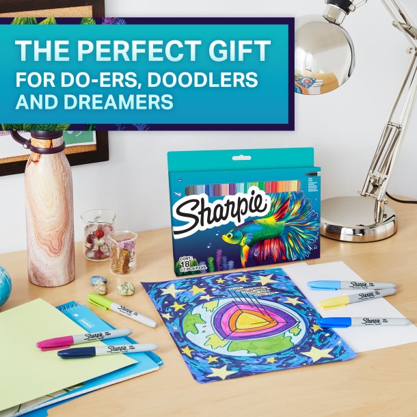 Sharpie "Aqua St" Permanente Tuscher - 18-Pak