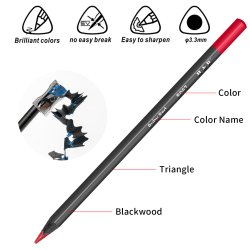 H&B Black Edition Oliebaserede Farveblyanter m. Viskelder &amp; Blyantspidser - 120-stk.