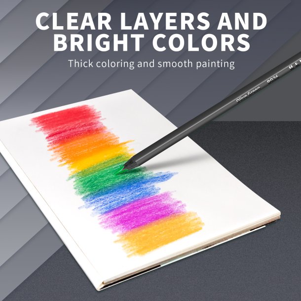 H&B Black Edition Oliebaserede Farveblyanter m. Viskelder &amp; Blyantspidser - 48-stk.