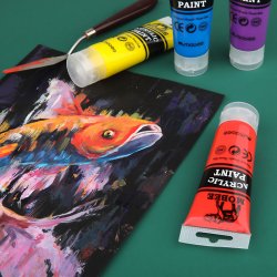 Mobee Akrylmalingst 75 ml. Klassiske Farver - 8-Pak