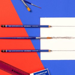 Staedtler Lumograph Vandoplselige Blyanter - 5-Pak + Pensel