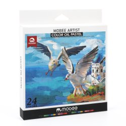 Mobee Farvede Oliepasteller - 24-Pak