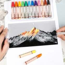 Mobee Farvede Oliepasteller - 12-Pak