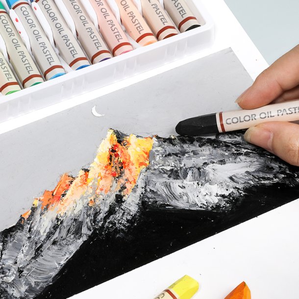 Mobee Farvede Oliepasteller - 12-Pak