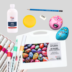 Roholt Studios Stenmalingpakke 48 pk. med Glossy lak.