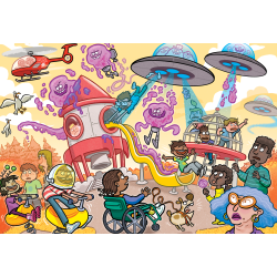 NYHED! Wasgij Junior 4 - Alien Invasion! - 240 brikker