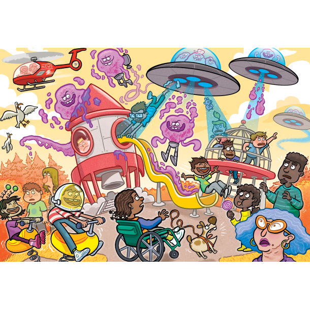 NYHED! Wasgij Junior 4 - Alien Invasion! - 240 brikker