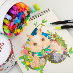 Mobee - 60-Pak Dual Tip Brushpens