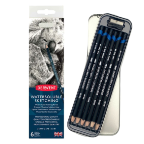 Derwent Vandoplselige Skitseblyanter i Metalske - 6-Pak