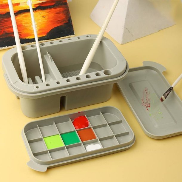 Penselsvasker med palette i plast