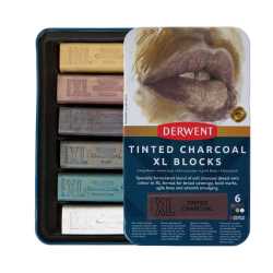 Derwent Tinted Charcoal XL Blocks, 6-pak