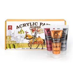 Mobee Akrylmalingst 75 ml. Metalliske Farver - 8-Pak