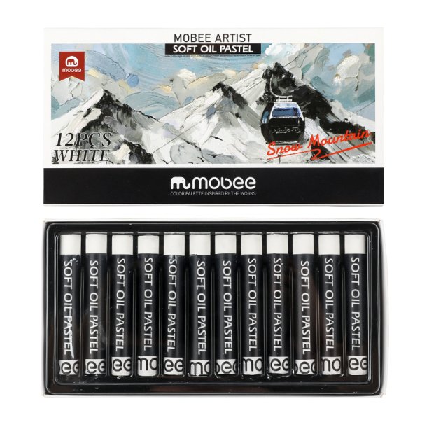 Mobee Hvide Oliepasteller - 12-pak