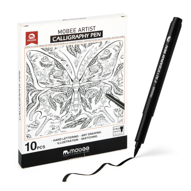 Mobee - Sorte Kalligrafipenne 10-Pak