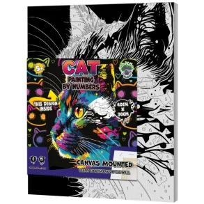 Bright Coloured Cat -  Paint by Numbers 40x30 cm