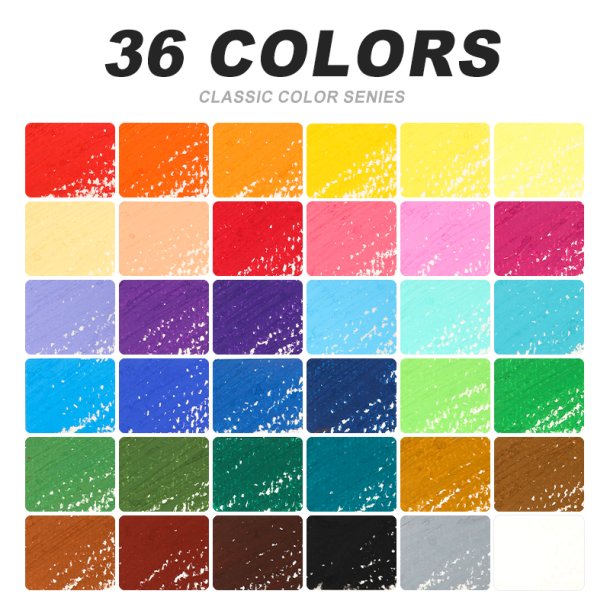 Mobee Blde Oliepasteller, Klassiske Farver - 36+2-Pak