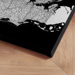 Danmarkskort Lrredsprint - Sort 