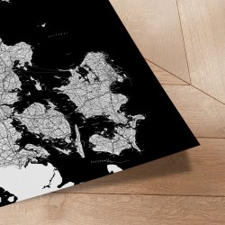Danmarkskort Plakat - Sort