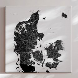 Lrredsprint Danmarkskort - Hvid 