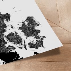 Danmarkskort Plakat - Hvid  