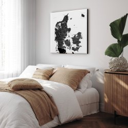 Lrredsprint Danmarkskort - Hvid 