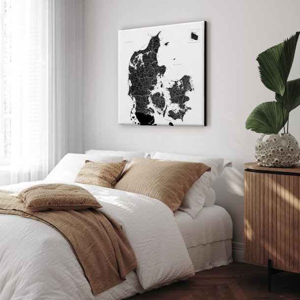 Lrredsprint Danmarkskort - Hvid 