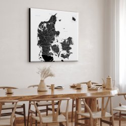 Lrredsprint Danmarkskort - Hvid 