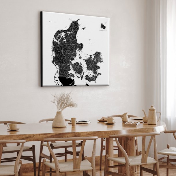 Lrredsprint Danmarkskort - Hvid 