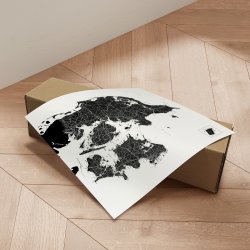 Danmarkskort Plakat - Hvid  